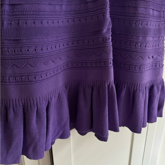 Sandro Purple Pointelle Knit Mini Dress sz 38 - Picture 11 of 15